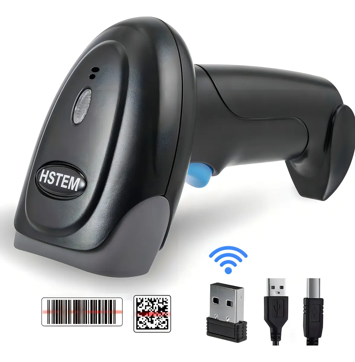 Lector de código de barras 2D Hstem U2-3 USB Negro Inalámbrico